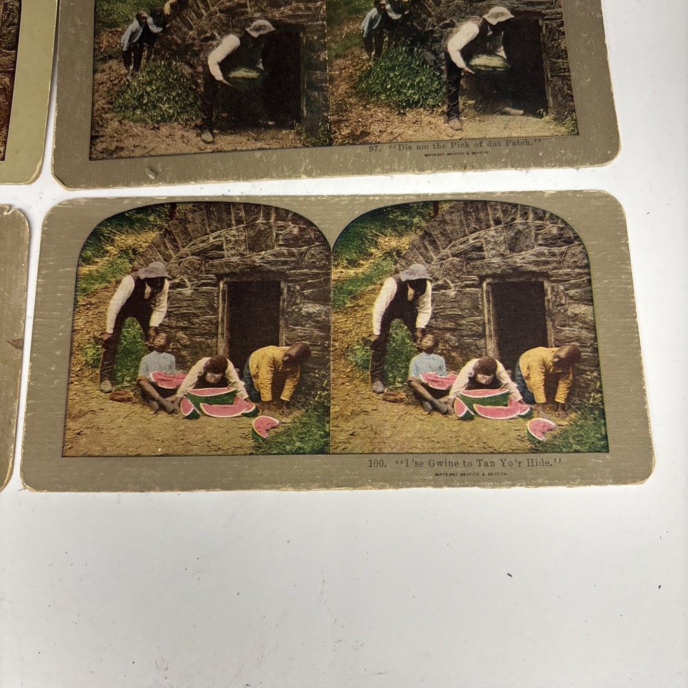 LOT OF 4 Antique COLOR Stereoview Card Stereograph ETHNIC Americana - Picture 5 of 5
